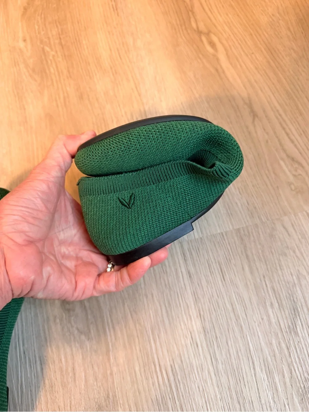 VIVALA Forest Green Knit Ballet Flats